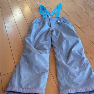 Gerry Weber Gray Snow Overalls with Bright Blue Suspenders